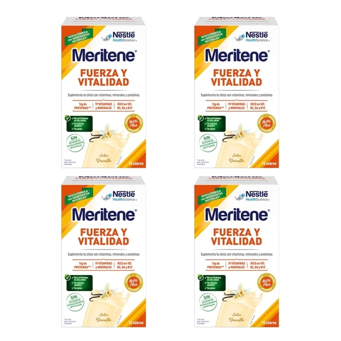Meritene Fuerza y Vitalidad batido Vainilla x4